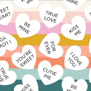 candy heart stripes: soft, peach, disco, goldie, coral, fiery, opal, starboard