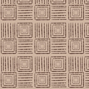 All Boxed Up Pattern - Brown and Sand