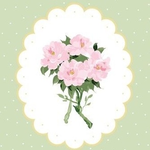 Peony bouquet medallion green