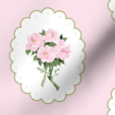 Peony bouquet medallion pink