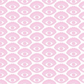Retro shell shapes eyes - modern boho minimalist design white soft pink girls