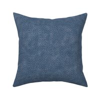 Sashiko Crosses on Denim Blue | Hand stitched squares, Japanese sashiko stitching in navy blue on denim linen texture, boho kantha quilt, rustic denim square pattern.