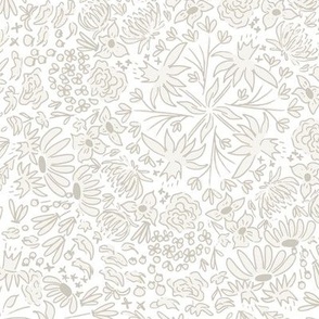 Tan and white wildflowers | floral outline | Neutral flowers | boho | little house on the prairie