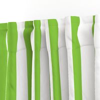 Lime and White 2 Inch Vertical Cabana Stripes