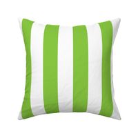 Lime and White 2 Inch Vertical Cabana Stripes