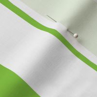 Lime and White 2 Inch Vertical Cabana Stripes