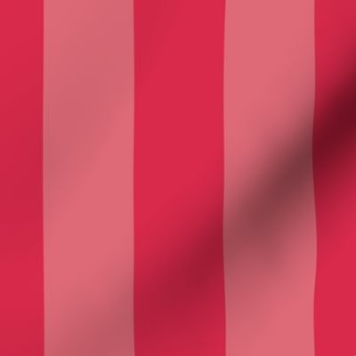 Dark Pink and Faded Dark Pink 2 Inch Vertical Cabana Stripes