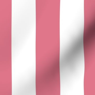 Dark Pink and White 2 Inch Vertical Cabana Stripes