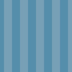 Blue and Faded Blue 2 Inch Vertical Cabana Stripes
