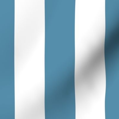 Blue and White 2 Inch Vertical Cabana Stripes