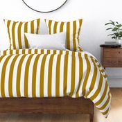 Ochre and White 2 Inch Vertical Cabana Stripes
