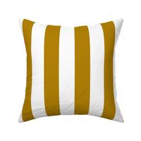 Ochre and White 2 Inch Vertical Cabana Stripes