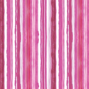 Pastel Pink And Coral Watercolor Stripes Smaller Scale
