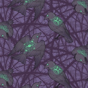 Ill Omens in Purple and Green - Large Scale