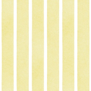 Textured Ribbons Print - Yellow on White Stripes - Large Scale (Colors, Confetti & Kimono Dolls)