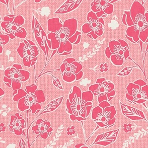 Folk Floral_geranium pink