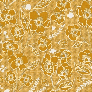 Folk Floral_golden yellow