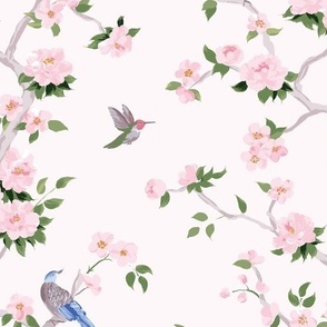 Betsy chinoiserie trees, pink, medium scale