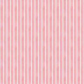 Textured Ribbons Print - Strawberry on White Stripes -Small Scale (Coloring at the Ice Cream Shop)