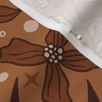 Simple Decorative Flowers / Light Brown Version / Large Scale