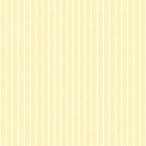 Textured Ribbons Print - Lemon on White Stripes - Small Scale (Coloring at the Ice Cream Shop)