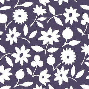 1929 White Flowers by Charles Goy - in Royal Purple