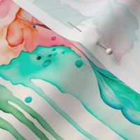 drippy watercolor floral pattern