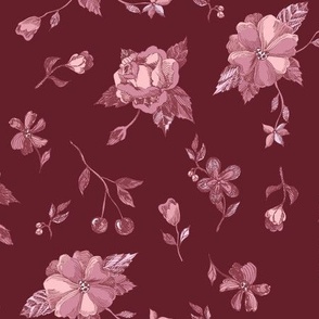 Ruby Toile tonal mulberry