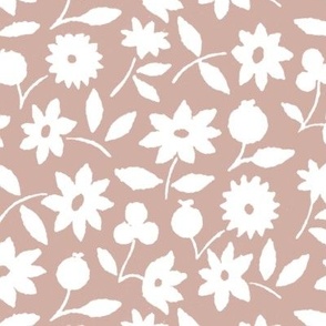 1929 White Flowers by Charles Goy - in Regency Pink