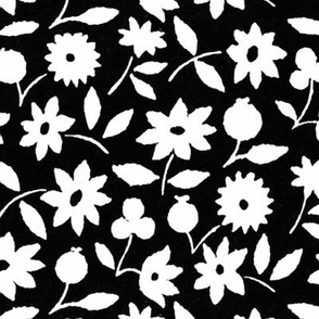 1929 White Flowers by Charles Goy - in Pure Black and White 