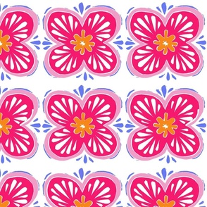 Block Print Bright Pink