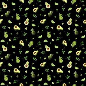 Avocados And Limes Black Small 