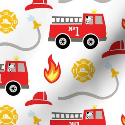 Fire Truck and Fire Fighter Icons MEDIUM