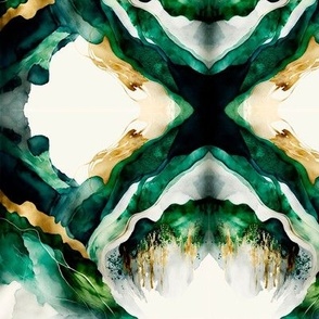 abstract green and gold watercolor