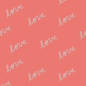 Small - Simple Hand-drawn lowercase cursive love - Valentine's Day  - Red