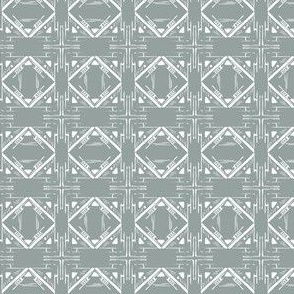 Square geometric mudcloth tile in eucalyptus