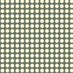 Green and cream polka dot