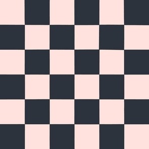 Checkers Blush Pink & Navy Blue - SpringGarden2023