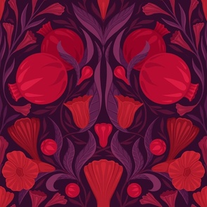 Pomegranate damask pattern