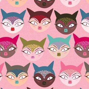 Retro cat women pink