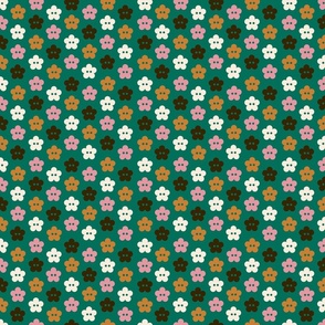 Flowers  buttons- Green
