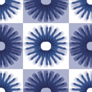 (large scale) blue gerbera squares