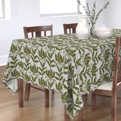 Glory Lily - Olive Green on Grey (Medium Scale)