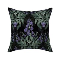 medium // Deadly beauty monkshood plant on black