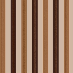 French Ticking Earth Tone Stripes 