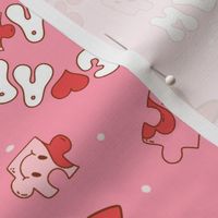 Large Scale We Are A Perfect Pair Puzzle Pieces Love and Hearts on Pink