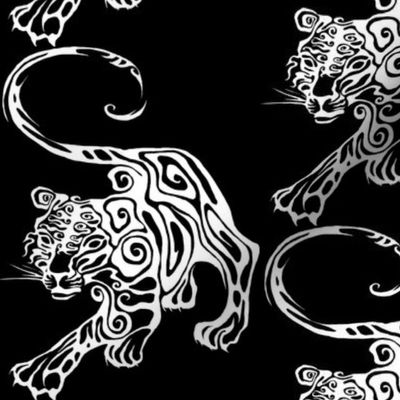 Year of the Tiger - White on Black (swatch sized)