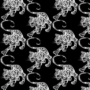 Year of the Tiger - White on Black (swatch sized)