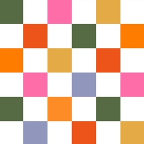 Large Colorful Grid 2 / Modern Colorful Grid / Checkerboard / Checkers / Gingham