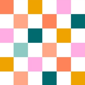Large Colorful Grid / Modern Colorful Grid / Checkerboard / Checkers / Gingham